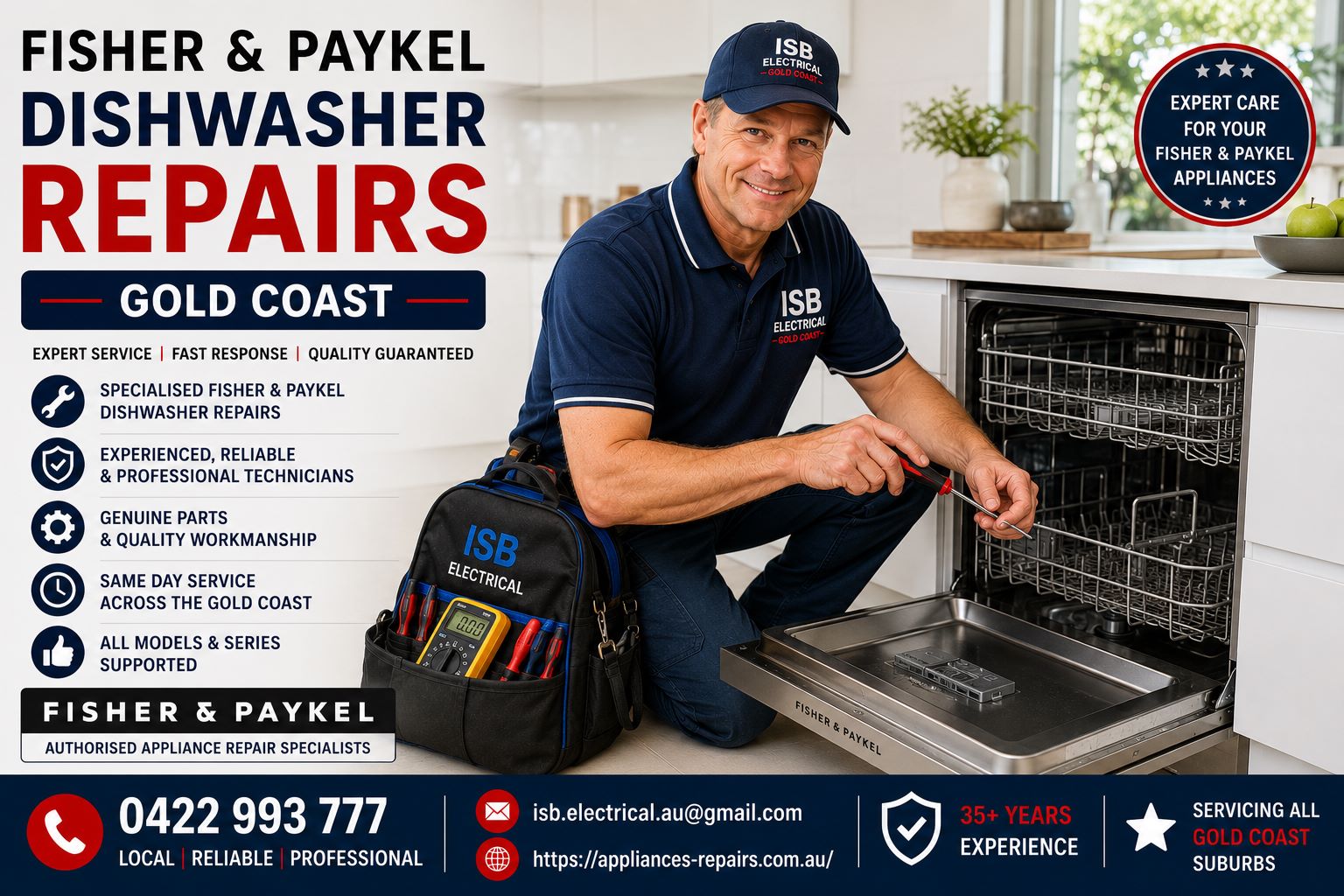 Fisher and Paykel Dishwasher Repairs Gold Coast