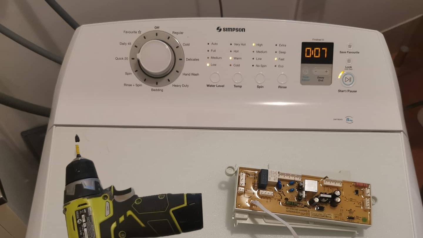 Simpson washing machine not spinning repair in Carrara by ISB Electrical